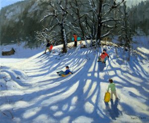 雪の中で楽しい、モルジヌ、フランス 作： Andrew Macara